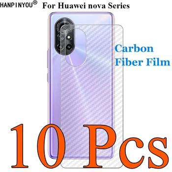 10 Шт./Лот Для Huawei nova 11 10 SE 9 8 7 7i Pro Ultra 3D Прозрачная Задняя Пленка Из Углеродного Волокна, Защитная Наклейка Для Экрана Изображение