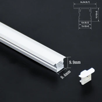 1010A (5шт) 0,5 м супертонкий серебристо-черный светодиодный алюминиевый профиль канала для светодиодных лент шириной 5 мм, светильник для шкафа Изображение
