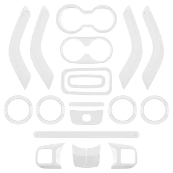 18 шт. Декоративное кольцо в рамке, Центральное управление, Аксессуары для салона автомобиля Jeep Wrangler Серебристого цвета Изображение