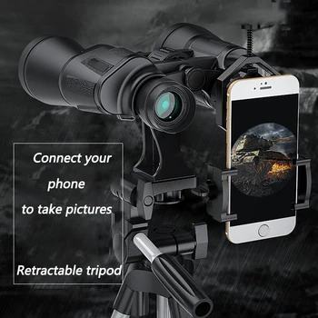 20x50High Увеличительный Зум Бинокулярный HD Военный Мощный Оптический Телескоп Широкоугольный для Охоты на Открытом воздухе прицел ночного видения Изображение
