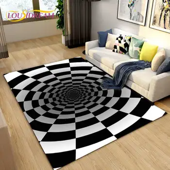3D Стерео вихревой ковер Vertigo, современные абстрактные ковры для гостиной, спальни большой площади, нескользящий коврик, коврик для домашнего творчества Изображение