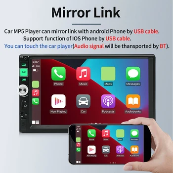 7in 7012b Автомагнитола Mirror Link MP5 HD Мультимедийный Плеер С Сенсорным экраном Bluetooth USB TF FM Автозвук Автомагнитола Универсальная для автомобилей Изображение