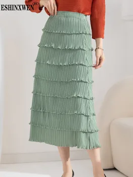 Eshin Однотонные плиссированные свободные юбки с высокой талией для женщин 2023, осенне-летняя модная элегантная модная одежда TH901 Изображение