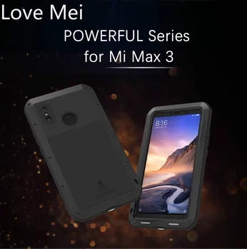 Love Mei Мощный металлический бронированный чехол для Xiaomi Mi Max 3 Водонепроницаемый ударопрочный прочный защитный чехол для всего тела для Xiaomi Max 3 Изображение