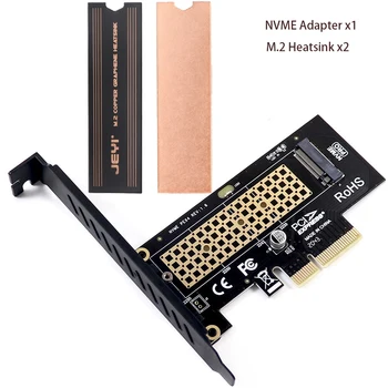 M.2 NVMe SSD NGFF К Адаптеру PCIE X4 M Key Card PCI-e PCI Express 3.0 2230-2280 Размер M2 Pcie Адаптер с Медным Радиатором Изображение