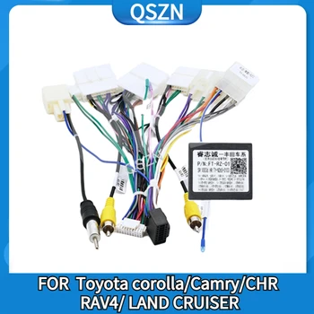 QSZN Android Автомагнитола Canbus Box FT-RZ-01 Для Toyota Corolla/Camry/CHR/RAV4/LAND CRUISER С Кабелем Питания Жгута проводов Изображение