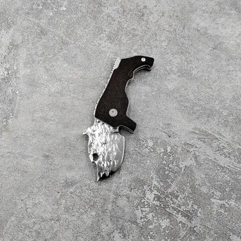 VG10 Дамасская сталь, открытый Складной нож, кемпинг, Портативный Охотничий Карманный нож с Эбонитовой ручкой, EDC Инструмент Изображение