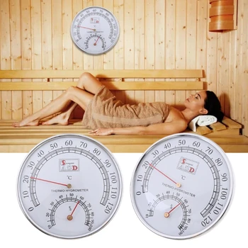 Y1UD Термометр и гигрометр для сауны 0-120 ℃ 10％-100％ относительной влажности Используется в сауне, ванной комнате, комнате с высокой потоотделением Изображение