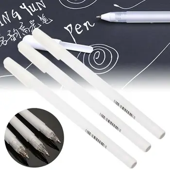 Белая линейная маркерная пластиковая школьная ручка 0,8 мм, белая ручка для рисования, тонкая линейная ручка, ручка для рисования, ручка для рисования, ручка для рисования Изображение