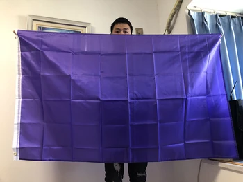 бесплатная доставка Небесный флаг 90x150 см фиолетовые флаги сплошной цвет флаг баннер подвесной полиэстер DIY флаги для украшения Изображение