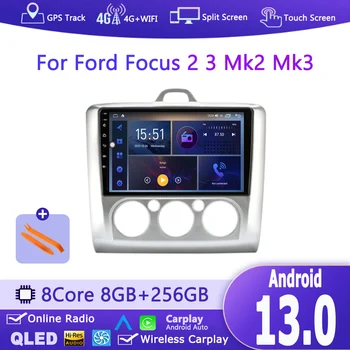 Беспроводной Carplay Android Auto Автомагнитола для Ford Focus 2 3 Mk2 Mk3 2004 2005-2011 Мультимедиа GPS авторадио 4G WIFI DSP Изображение