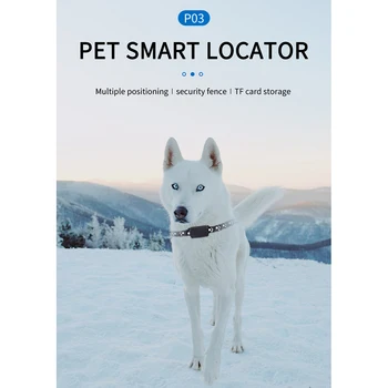 Беспроводной GPS-локатор P03 Smart Pet в сверхдолгом режиме ожидания, Водонепроницаемый ошейник для отслеживания потерь для кошек и собак, товары для домашних животных Изображение