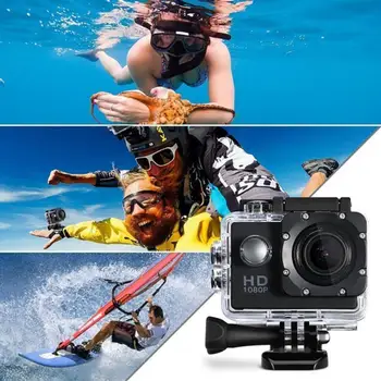 Водонепроницаемая 12-мегапиксельная камера HD 1080P 32 ГБ экшн-видеокамера для занятий спортом на открытом воздухе 1,5-дюймовая камера для записи видео Mini DV Изображение