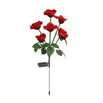 Водоустойчивый Свет Сада цветка розы Солнечных В-Наземных светильников IP65 Солнечный для на открытом воздухе Изображение