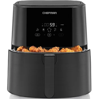 Воздушная фритюрница Chefman TurboFry Touch, семейный объем 8 литров, цифровое управление в одно касание для здорового приготовления, предустановки для приготовления картофеля фри Изображение