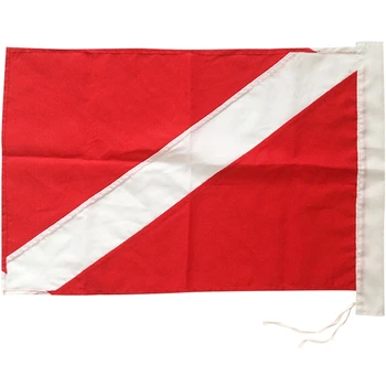 Дайв-флаг для подводного плавания и подводной охоты Используйте с поплавком, буем, шестом для лодки 35x50 см Изображение