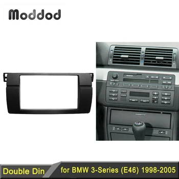 Двойная панель автомобильного радиоприемника Din для BMW 3 серии E46 1998-2005 Комплект для установки стереопанели на приборной панели, рамка для объемной панели, Безель Изображение