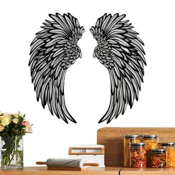 Декоративные Крылья Ангела для стены, современная настенная скульптура, выдолбленные Крылья Ангела, Элегантный Домашний декор для гостиной, спальни, столовой Изображение