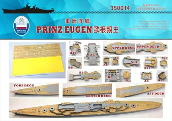 Деревянная палуба Shipyardworks 350014 1/350 Немецкий Prinz Eugen для Trumpeter 05313 Изображение