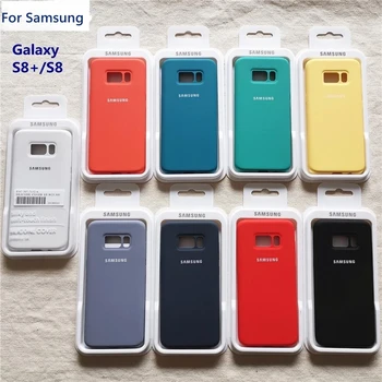 Для Samsung GalaxyS8 S9 S8 + Чехол в стиле Ofiice Жидкий Силиконовый чехол С Шелковистой отделкой Solf-touch shell для S8 + S8 Plus С коробкой Изображение