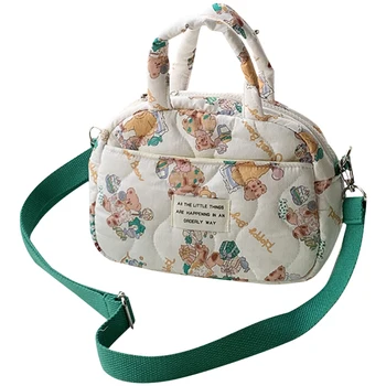 Женская сумка-хобо, сумка-тоут с принтом Медведя, Мягкая симпатичная сумка-ранец на молнии, Женская повседневная сумка на открытом воздухе Изображение