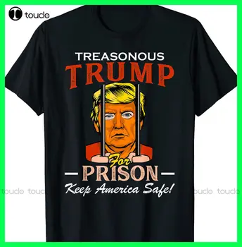 Заприте его, Трамп - анти-Трамп, политический Трамп для тюрьмы, футболка S-5Xl, уличная одежда с круглым вырезом, оверсайз, Xs-5Xl, подарок на заказ Изображение