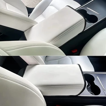 Защитный чехол для автомобильного подлокотника, Центральный подлокотник управления, Аксессуары для салона автомобиля для Tesla Model 3 Model Y 2017 2018 2019- 2023 Изображение