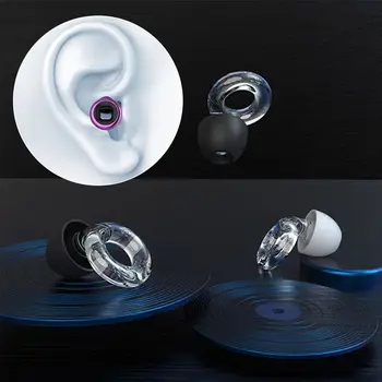 Звуконепроницаемые затычки для ушей с защитой от шума, средства для шумоподавления, Силиконовые затычки для ушей с шумоподавлением, многоразовые для глубокого сна Изображение
