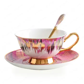Керамическая Кофейная чашка с подставкой для тарелок Чашка послеобеденного чая Cafe Couple Home Boutique Изображение