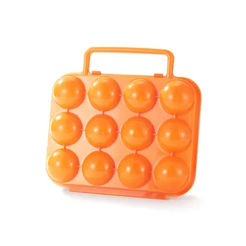 Контейнер для хранения яиц с 12 сетками, портативный Пластиковый держатель для яиц для кемпинга на открытом воздухе, коробка для яиц для пикника, Кухонный органайзер Изображение