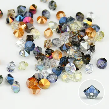 Кристалл алмаза Diy ювелирные изделия ручной работы материал 6 мм поперечное отверстие горный хрусталь бусины многоцветный. Изображение