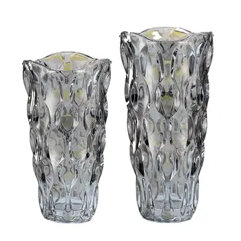 Круглая стеклянная ваза Современный декор Ваза из утолщенного хрусталя для домашней свадебной церемонии Диван в гостиной Подарок на новоселье Изображение