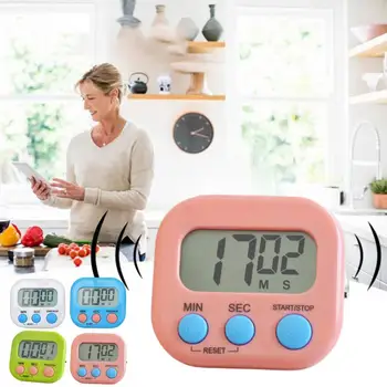 Кухонный таймер, магнитный ЖК-цифровой секундомер обратного отсчета, портативный с подставкой, Инструменты для приготовления пищи, выпечки, спортивного будильника, напоминания Изображение