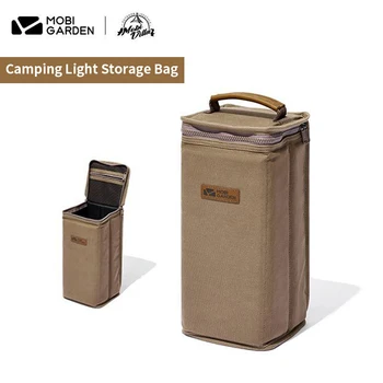 Легкая сумка для хранения MOBI GARDEN Camping в стиле ретро, холщовая сумка, портативная складная легкая лампа большой емкости, органайзер для фонарей Изображение