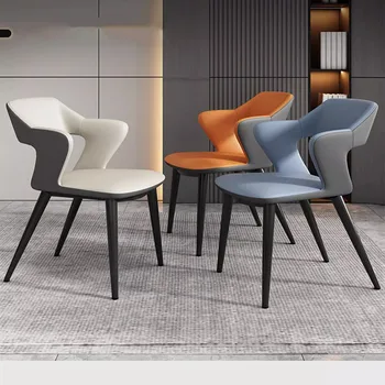 Легкое роскошное скандинавское кресло Современный мобильный дизайнерский акцент Бытовой обеденный стул для гостиной Sillas Comedor Furniture DWH Изображение