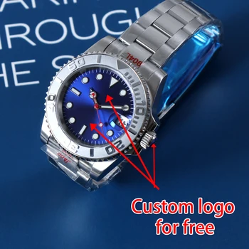 Логотип MINUTETIME DIY, часы с пользовательским циферблатом NH35, часы для подводного плавания, водонепроницаемые роскошные мужские автоматические наручные часы Sliver Изображение