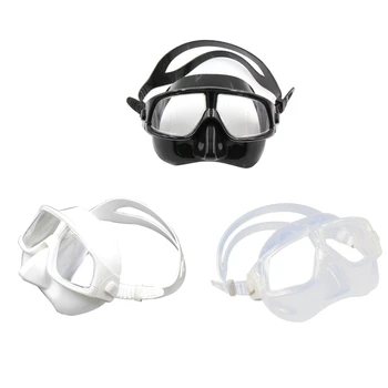 Маска для подводного плавания с трубкой и регулируемым ремешком, маска для дайвинга из закаленного стекла с защитой от запотевания Изображение