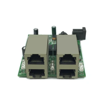 Мини-4-портовый Ethernet-коммутатор с быстрым переключением 10/100 Мбит /с, сетевой коммутатор rj45, концентратор, модуль печатной платы для модуля системной интеграции Изображение