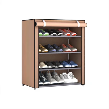Модный многослойный органайзер для обуви, тканевый пылезащитный шкаф для обуви, Съемный стеллаж для обуви экономит место, организовывает хранение обуви. Изображение