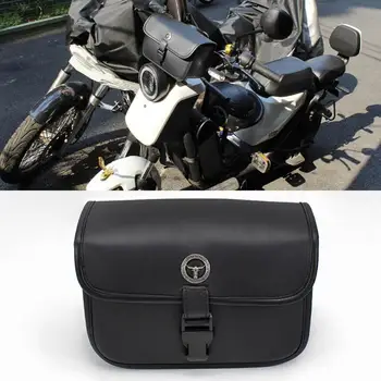 Мотоциклетная сумка на голову из искусственной кожи, дорожная сумка для мотоцикла, сумка для хранения автобайка для рулей, передних вилок, боковых стоек Изображение