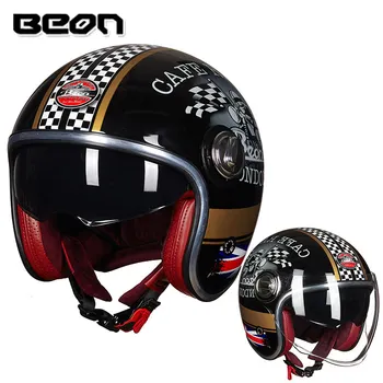 Мотоциклетный шлем с двумя линзами для мужчин и женщин, защитные шлемы для электровозов Four Seasons для теплой зимы, мотоциклетный шлем Изображение