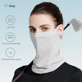 Мужская солнцезащитная маска для всего лица, мягкая маска для бега из ледяного шелка, регулируемая защита от ультрафиолета для летних мероприятий на свежем воздухе Изображение