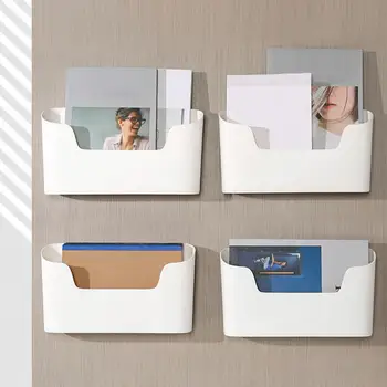 Настенное решение для хранения Универсальные самоклеящиеся настенные ящики для хранения для организации дверей, настенных шкафов, Долговечные Многоразовые Изображение