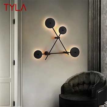 Настенный светильник TYLA, черный светодиодный, современное бра в скандинавском стиле, креативное украшение для дома, спальни, гостиной, столовой. Изображение