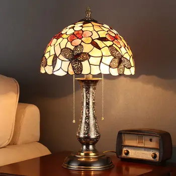 Настольные лампы TEMAR European в латунной вазе LED Creative Modern Tiffany Shell Decor Настольная лампа для дома, гостиной, спальни Изображение