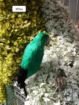 новая реалистичная зелено-черная модель попугая, имитирующая пену и перо, подарок птицы-попугая около 42 см xf0226 Изображение