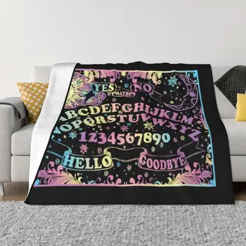 Одеяла Rainbow Spirit Board, теплые фланелевые одеяла для Хэллоуина, колдовство, оккультный плед для дивана, постельное белье для спальни 1 Изображение