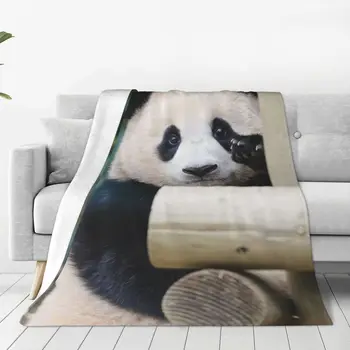 Одеяло для животных Fubao Panda Fu Bao, супер теплые всесезонные комфортные пледы для роскошных постельных принадлежностей, путешествий, кемпинга Изображение