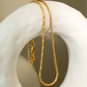Ожерелье из серебра 925 пробы S'STEEL с золотыми цепочками-змейками для женщин, винтажное персонализированное эффектное ожерелье, аксессуары, ювелирные изделия Изображение