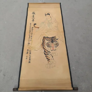 Оптовая продажа Антикварной Крафт-бумаги Zhongtang Традиционная китайская живопись Офисная подвесная картина Тигр Аксессуары в бедственном положении Calligr Изображение